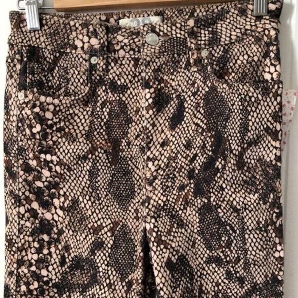 Free People Womens Raw High Rise Snake Print Jeggings Size 29 - Picture 7 of 12